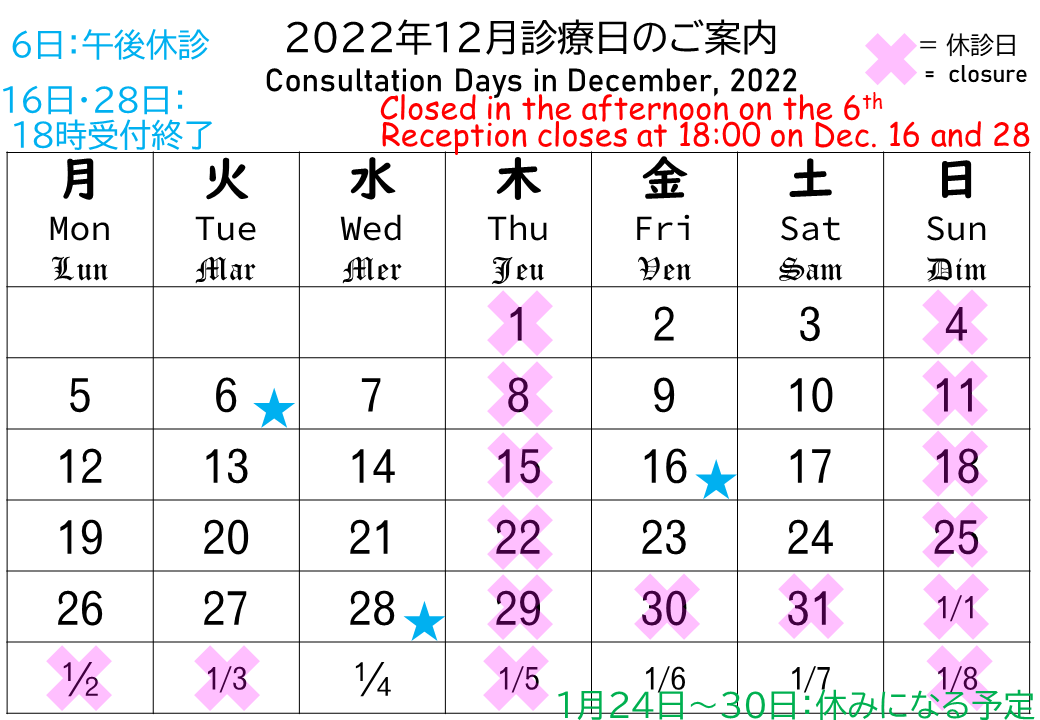 calendar December, 2022